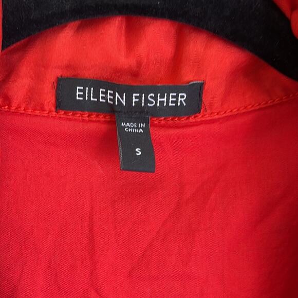 Eileen Fisher Silk Anorak Jacket Red Small INVS7 - Picture 3 of 12